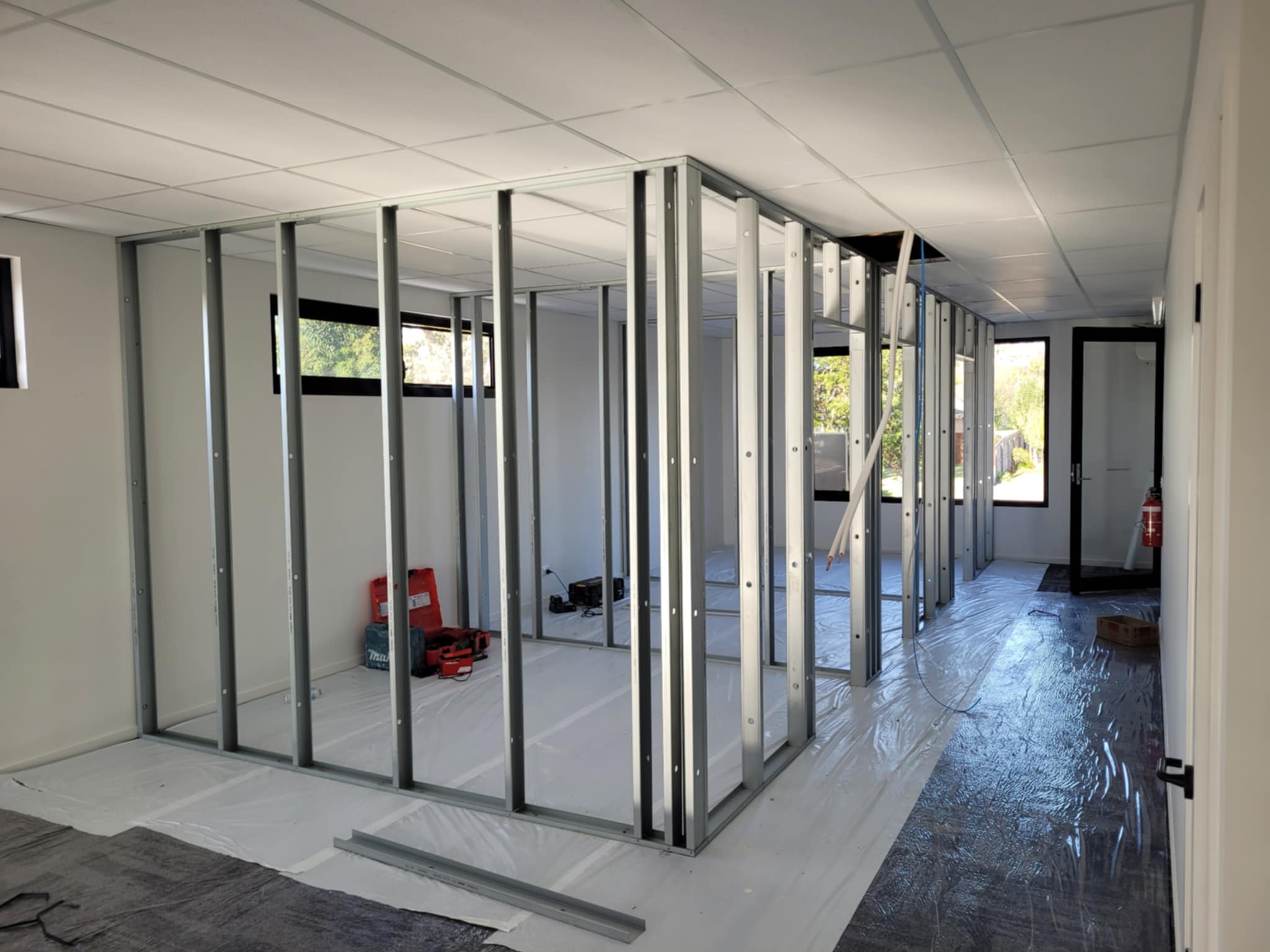 Steel stud metal framing and partition wall construction by DPS Plastering, Geelong